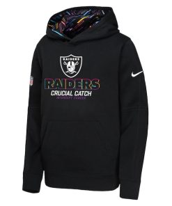 Alternative view of Las Vegas Raiders Nike Youth 2024 NFL Crucial Catch Pullover Hoodie - Black