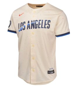 Alternative view of Los Angeles Dodgers Nike Youth 2024 City Connect Limited Jersey - Cream