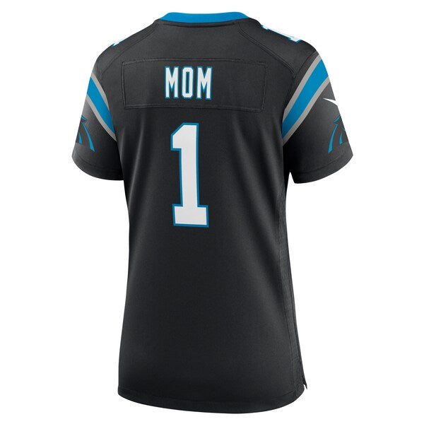 Number 1 Mom Carolina Panthers Nike Women's Game Jersey - Black - Image 3
