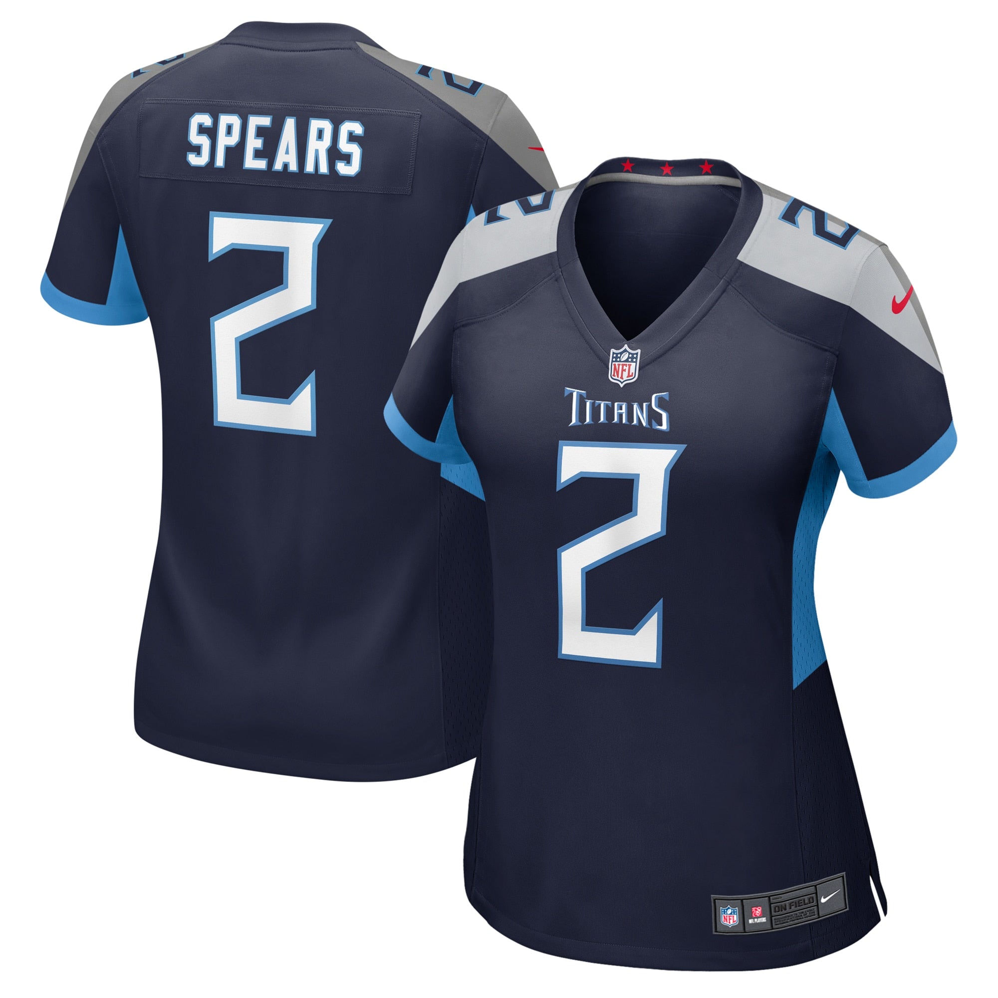 Tyjae Spears Tennessee Titans Nike Women's Team Game Jersey - Light Blue/Navy - Image 6