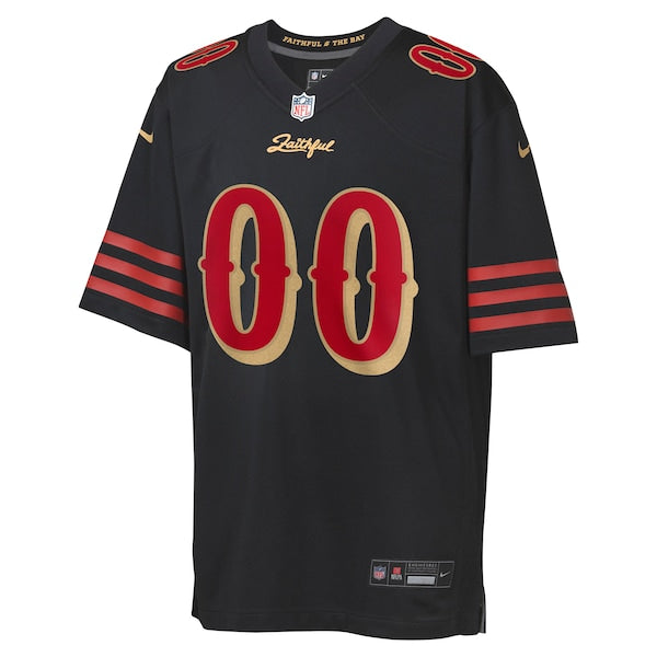 San Francisco 49ers Nike Youth 2025 Rivalries Collection Custom Game Jersey - Black/Red - Image 3