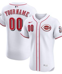 Cincinnati Reds Nike Home Elite Custom Jersey - White