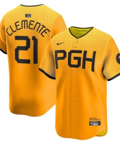 Roberto Clemente Pittsburgh Pirates Nike City Connect Limited Player Jersey - Gold