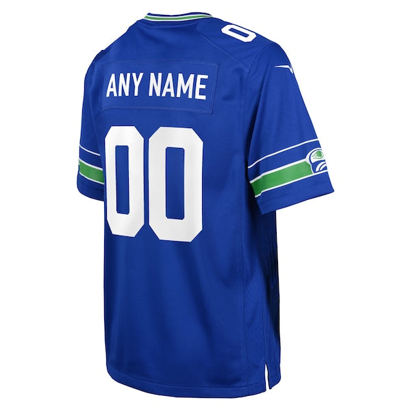 Seattle Seahawks Nike Youth 50th Season Throwback Custom Game Jersey - Royal - Image 3