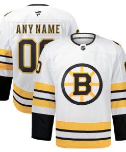Alternative view of Boston Bruins  Away Authentic Pro Custom Jersey - White/Black