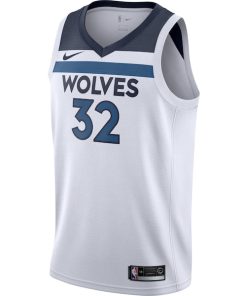 Alternative view of Karl-Anthony Towns Minnesota Timberwolves Nike Swingman Jersey White - Association Edition