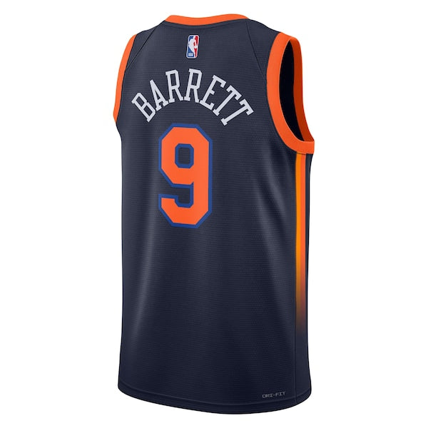 RJ Barrett New York Knicks Jordan Brand Unisex Swingman Jersey - Statement Edition - Navy - Image 3