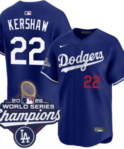 Clayton Kershaw Los Angeles Dodgers Nike 2025 World Series Champions Limited Jersey - Royal