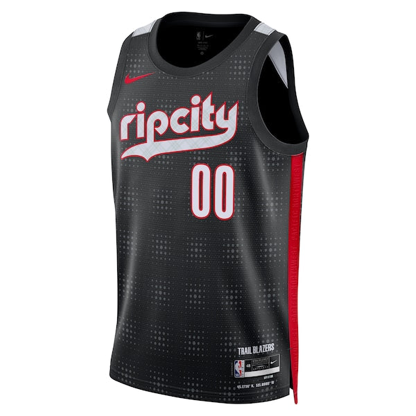 Portland Trail Blazers Nike Unisex 2024/25 Custom Swingman Jersey - City Edition - Black - Image 2