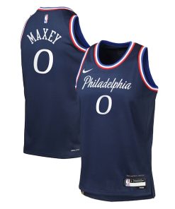 Tyrese Maxey Philadelphia 76ers Nike Youth 2025/26 City Edition Swingman Jersey - Navy