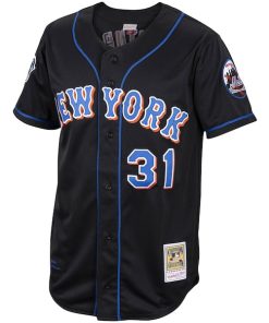 Alternative view of Mike Piazza New York Mets Alternate 2000 Cooperstown Collection Authentic Jersey - Black