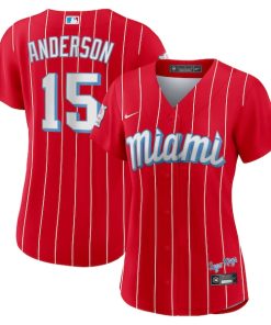 Brian Anderson Miami Marlins Nike Women's City Connect Replica Player Jersey - Red