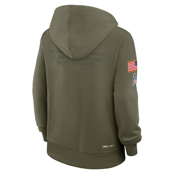 Dallas Cowboys Nike Women's 2025 Salute to Service Sideline Standard Issue Dri-FIT Hoodie - Olive - Image 3