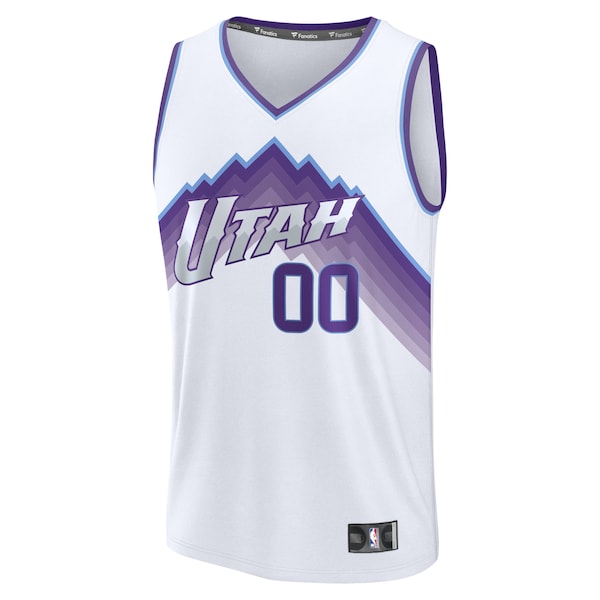 Utah Jazz Fast Break Replica Custom Jersey - White - Association Edition/Black/Purple - Image 3