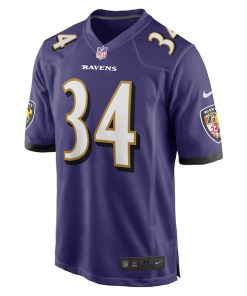 Alternative view of Keaton Mitchell Baltimore Ravens Nike  Game Jersey -  Purple