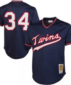 Alternative view of Kirby Puckett Minnesota Twins 1985 Authentic Cooperstown Collection Mesh Batting Practice Jersey - Navy