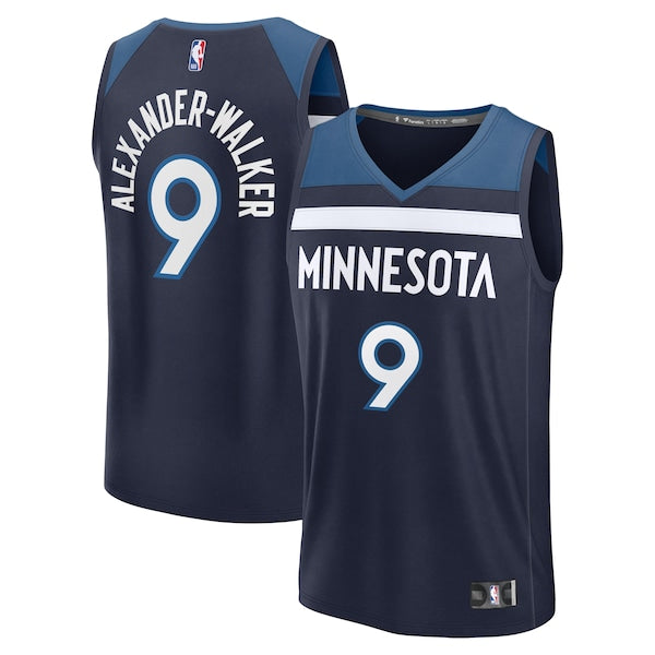 Nickeil Alexander-Walker Minnesota Timberwolves Fast Break Replica Player Jersey - Icon Edition - Navy