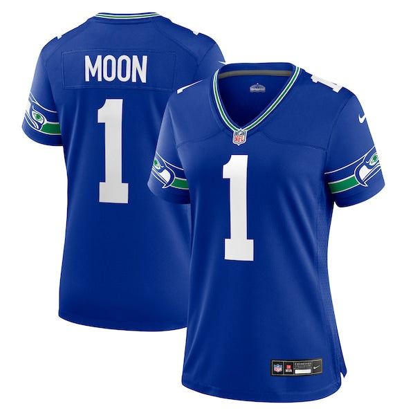 Warren Moon Seattle Seahawks Nike Women's Throwback Retired Player Game Jersey - Royal/Navy - Image 2