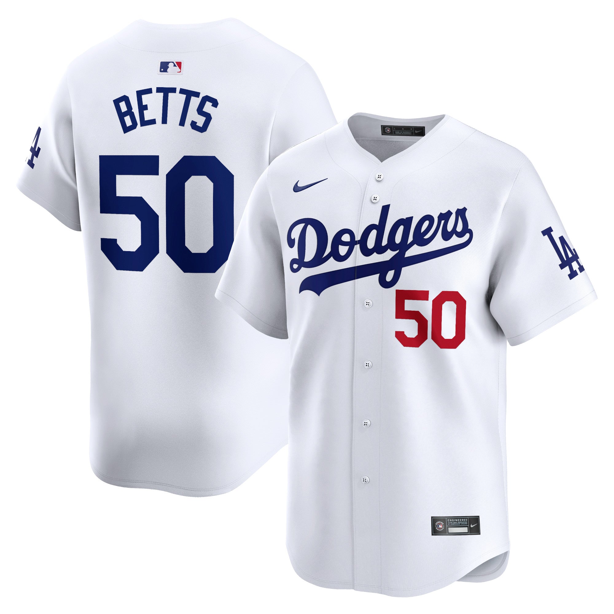 Mookie Betts Los Angeles Dodgers Nike Away Limited Player Jersey - Gray/White - Image 5