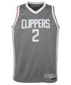Alternative view of Kawhi Leonard LA Clippers Nike Youth 2020/21 Swingman Player Jersey Gray - Earned Edition