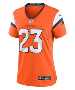 Alternative view of Jahdae Barron Denver Broncos Nike Women's Team Game Jersey -  Orange