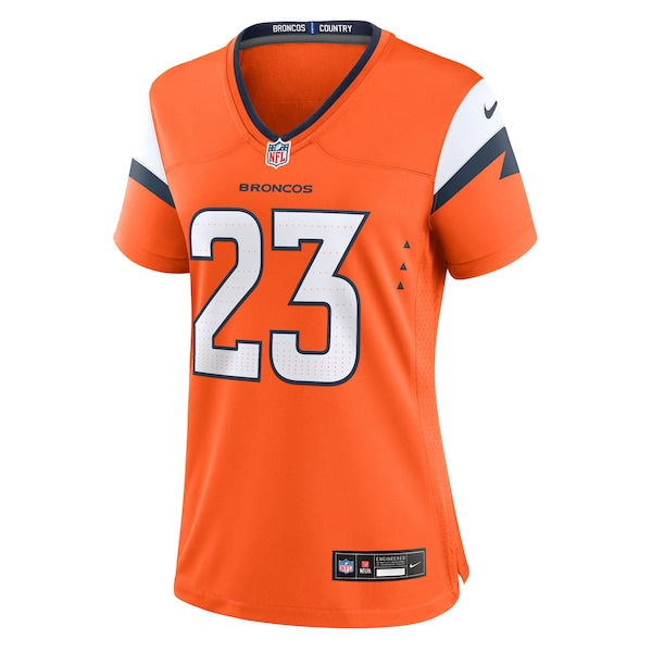 Jahdae Barron Denver Broncos Nike Women's Team Game Jersey - Orange - Image 2