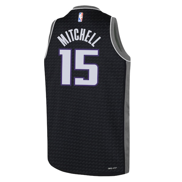 Davion Mitchell Sacramento Kings Jordan Brand Youth Swingman Jersey - Statement Edition - Black - Image 3