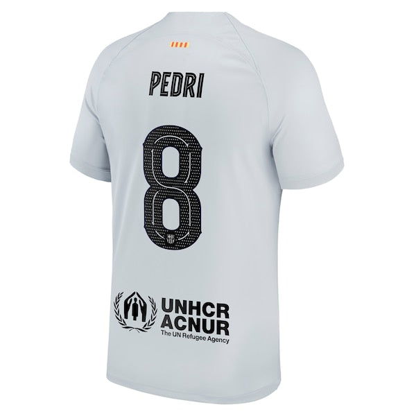 Pedri Barcelona Nike 2022/23 Third Breathe Stadium Replica Player Jersey - Gray - Image 3