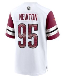 Alternative view of Jer'Zhan Newton Washington Commanders Nike Game Jersey -  White