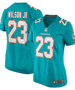 Jeff Wilson Jr. Miami Dolphins Nike Women's Game Player Jersey - Aqua