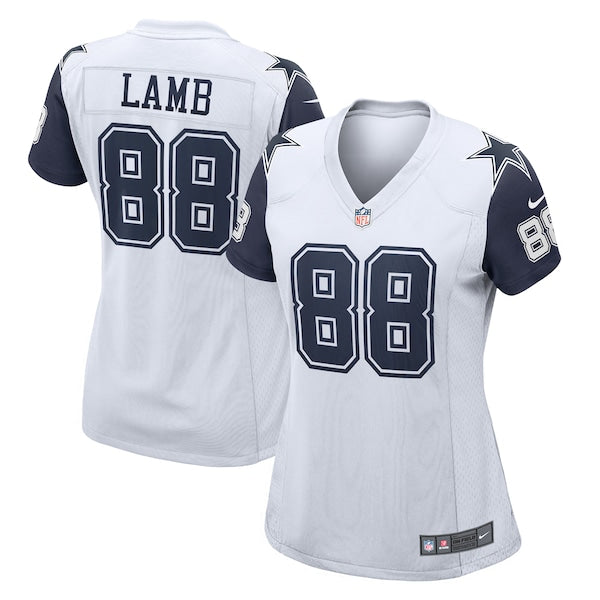 CeeDee Lamb Dallas Cowboys Nike Women's 2nd Alternate Game Jersey - White/Navy - Image 3