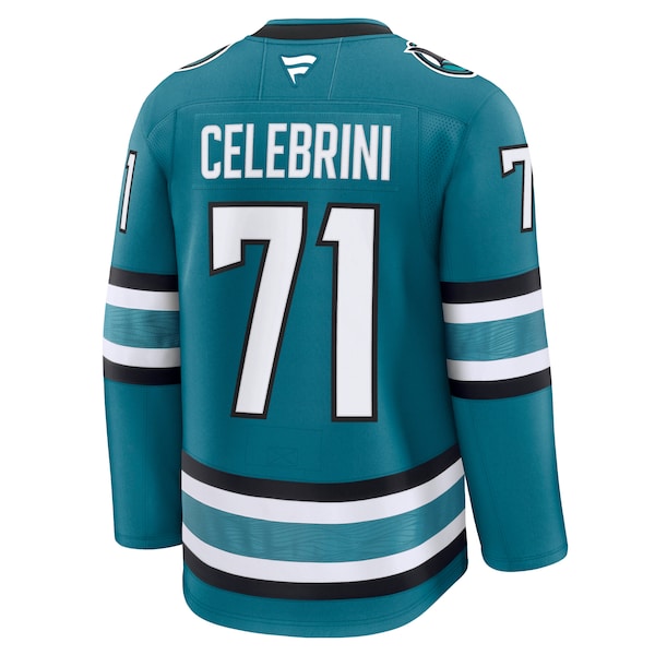 Macklin Celebrini San Jose Sharks Home Premium Jersey - Teal - Image 3