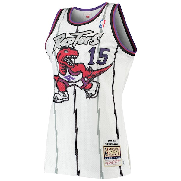 Vince Carter Toronto Raptors 1998/99 Hardwood Classics Authentic Jersey - White - Image 2