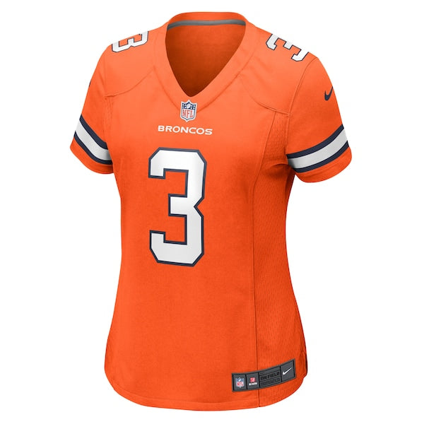 Russell Wilson Denver Broncos Nike Women's Player Game Jersey - Orange - Image 2