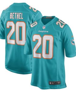 Justin Bethel Miami Dolphins Nike Game Player Jersey - Aqua