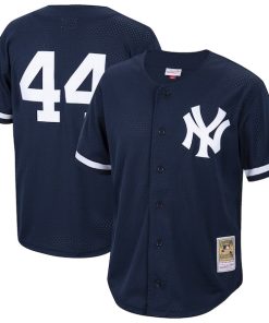 Reggie Jackson New York Yankees  Cooperstown Collection Mesh Batting Practice Button-Up Jersey? - Navy