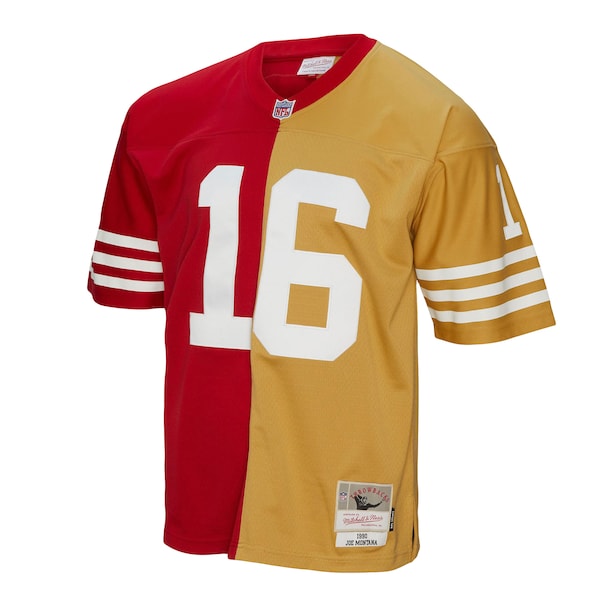 Joe Montana San Francisco 49ers 1990 Split Legacy Replica Jersey - Scarlet/Gold - Image 2