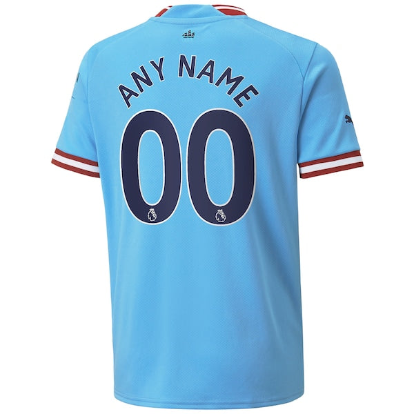 Manchester City Puma Youth 2022/23 Home Replica Custom Jersey - Sky Blue - Image 3