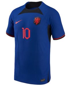 Alternative view of Memphis Depay Netherlands National Team Nike 2022/23 Away Vapor Match Authentic Player Jersey - Blue