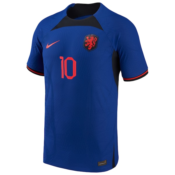Memphis Depay Netherlands National Team Nike 2022/23 Away Vapor Match Authentic Player Jersey - Blue - Image 2