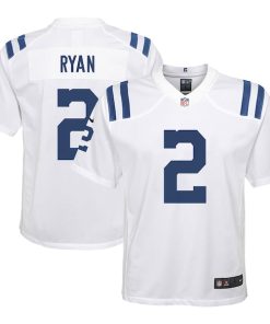 Alternative view of Matt Ryan Indianapolis Colts Nike Youth Away Game Jersey - White/Royal