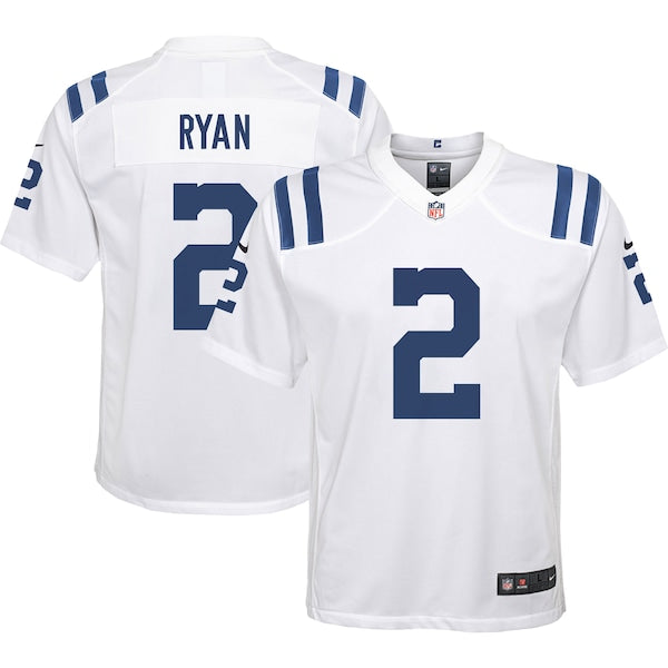 Matt Ryan Indianapolis Colts Nike Youth Away Game Jersey - White/Royal - Image 2