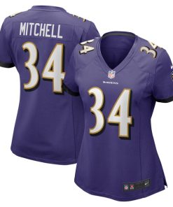 Keaton Mitchell Baltimore Ravens Nike Women's  Game Jersey -  Purple