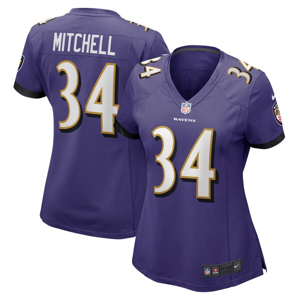 Keaton Mitchell Baltimore Ravens Nike Women's Game Jersey - Purple