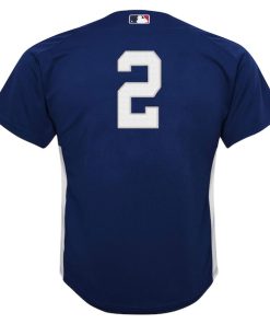 Alternative view of Derek Jeter New York Yankees Youth Team Cooperstown Collection Mesh Batting Practice Jersey - Navy