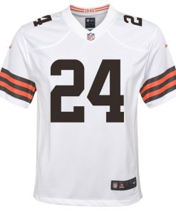 Alternative view of Nick Chubb Cleveland Browns Nike Youth Game Jersey - White