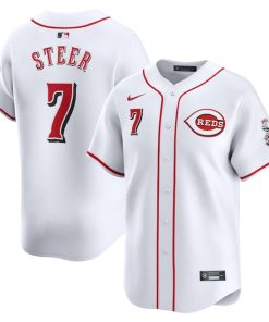 Spencer Steer Cincinnati Reds Nike Home Limited Player Jersey - White