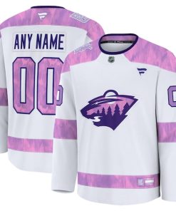 Minnesota Wild  2024 Hockey Fights Cancer Custom Practice Jersey - White