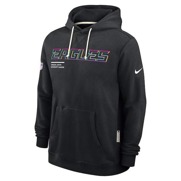 Philadelphia Eagles Nike 2025 NFL Crucial Catch Sideline Standard Issue Dri-FIT Hoodie - Black - Image 2