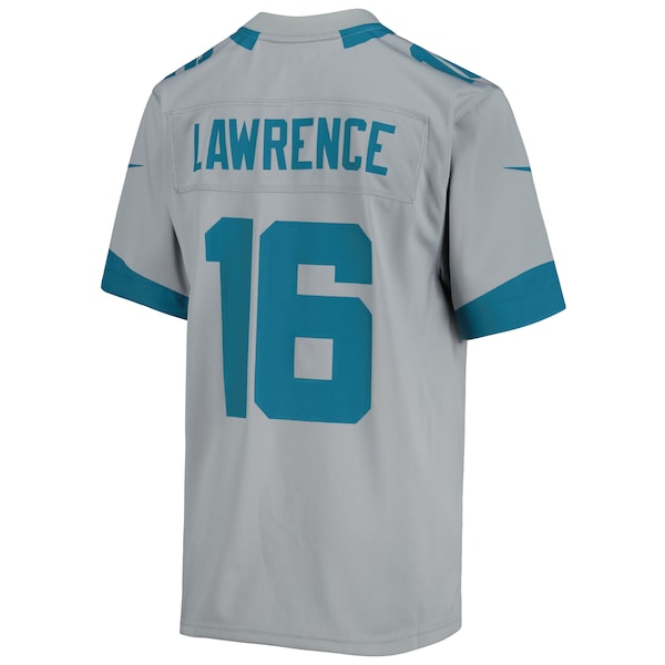 Trevor Lawrence Jacksonville Jaguars Nike Youth Inverted Team Game Jersey - Silver - Image 3